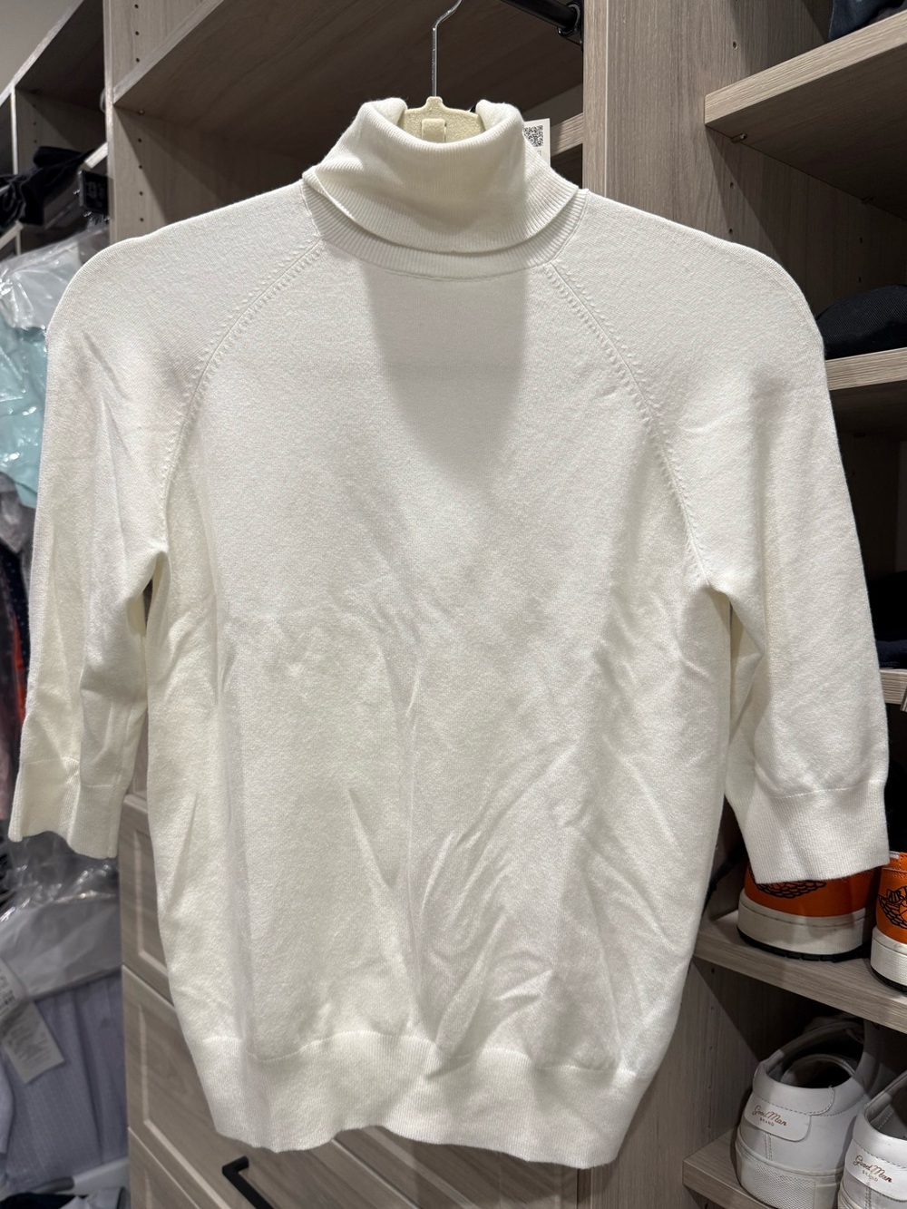 Zara CREAM OFF WHITE 3/4 sleeve turtleneck sweater size small - Picture 3 of 3